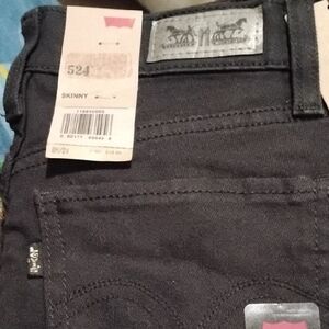 Levi's Black 524 Skinny Jeans Size 8